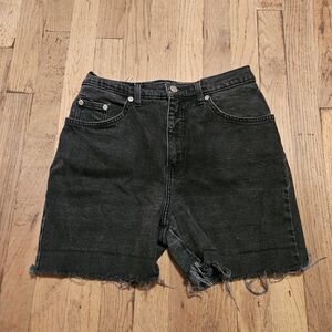 Boys Black Denim Cut Off Jean Shorts Size 10 Avg Summer Distressed Pockets
